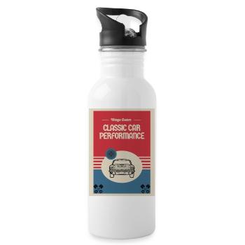Classic Custom Car Performance - Water bottle with straw - white - Right