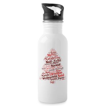 Tannenbaum - Trinkflasche mit integriertem Trinkhalm - Weiß - Rechts
