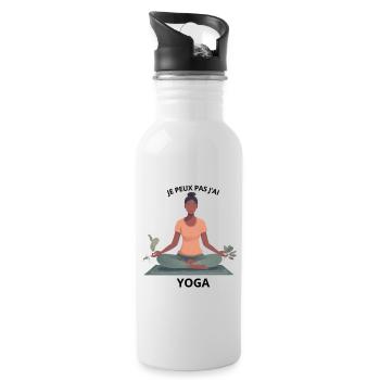 Je peux pas j'ai YOGA - Gourde avec paille intégrée - blanc - Droite