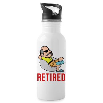 retraite disant retraité senior retraité - Gourde avec paille intégrée - blanc - Droite
