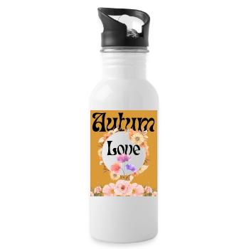 Aurum Love Flower Circle - Water bottle with straw - white - Right
