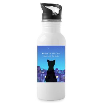 Citation inspirante pour les créatifs et les amoureux des chats - Gourde avec paille intégrée - blanc - Droite