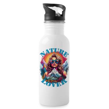 Cadeau d’amoureux de la nature Wander Woman & Village Kids - Gourde avec paille intégrée - blanc - Droite
