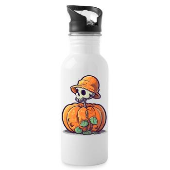 Kürbis 3 - Trinkflasche mit integriertem Trinkhalm - Weiß - Rechts