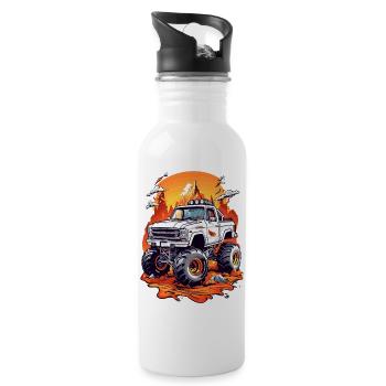 Monster Truck Racing - Water bottle with straw - white - Right
