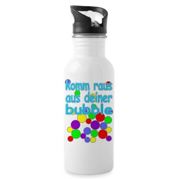 bubble deutsche Version Nr.2 - Trinkflasche mit integriertem Trinkhalm - Weiß - Rechts