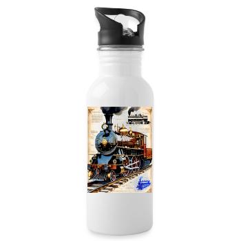 Zug #2 - Trinkflasche mit integriertem Trinkhalm - Weiß - Rechts