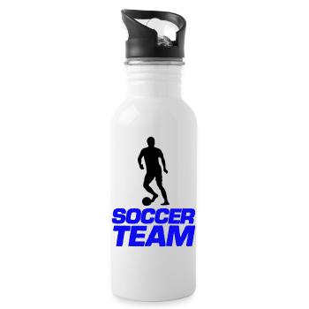 soccer team - Water bottle with straw - white - Right