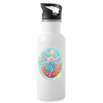 Magic Elf of Joy - Sonja Ariel von Staden - Water bottle with straw - white - Right