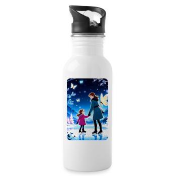 personalized design mother's gift - Water bottle with straw - white - Right