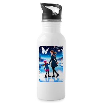 personalized design mother's gift - Water bottle with straw - white - Right