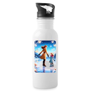 personalized design mother's gift - Water bottle with straw - white - Right