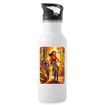 personalized design mother's gift - Water bottle with straw - white - Right