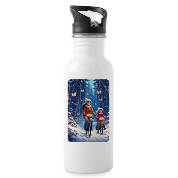 personalized design mother's gift - Water bottle with straw - white - Right