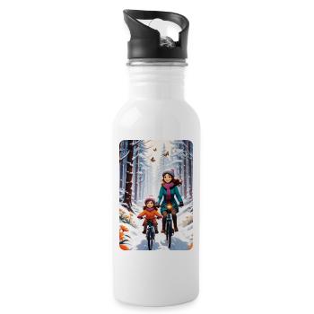 personalized design mother's gift - Water bottle with straw - white - Right