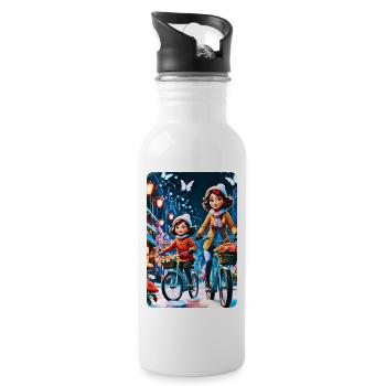 personalized design mother's gift - Water bottle with straw - white - Right