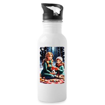 personalized design mother's gift - Water bottle with straw - white - Right