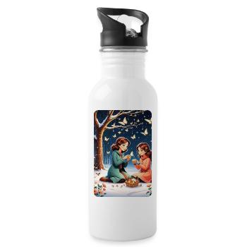 personalized design mother's gift - Water bottle with straw - white - Right