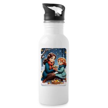 personalized design mother's gift - Water bottle with straw - white - Right