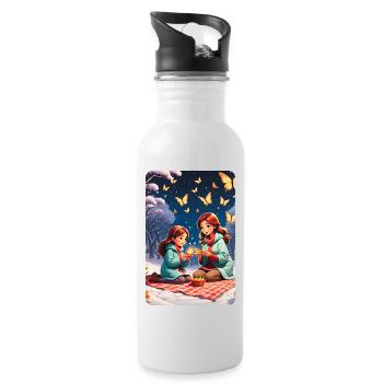 personalized design mother's gift - Water bottle with straw - white - Right