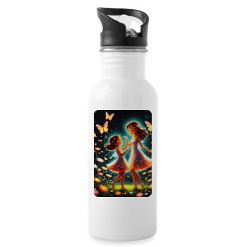 personalized design mother's gift - Water bottle with straw - white - Right