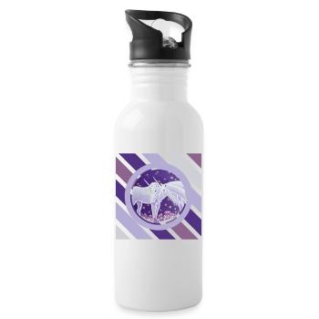 Unicorn couple firefly night - Sonja Ariel - Water bottle with straw - white - Right