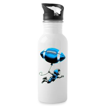 Ballon de football américain jeune style Banksy - Gourde avec paille intégrée - blanc - Droite