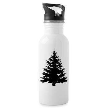 Icône de sapin de Noël icône sapin illustration graphique - Gourde avec paille intégrée - blanc - Droite