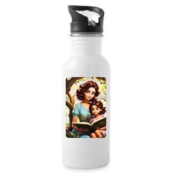 personalized design mother's gift - Water bottle with straw - white - Right