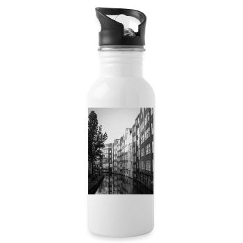 Canal d’Amsterdam - Gourde avec paille intégrée - blanc - Droite