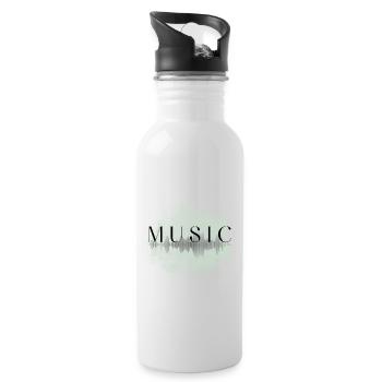 Vibrations and frequencies of music. - Water bottle with straw - white - Right
