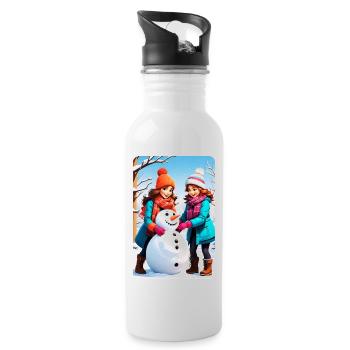 personalized design mother's gift - Water bottle with straw - white - Right