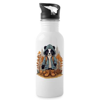 Mignonne Skunk - Gourde avec paille intégrée - blanc - Droite
