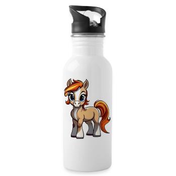 Cute little pony - Water bottle with straw - white - Right