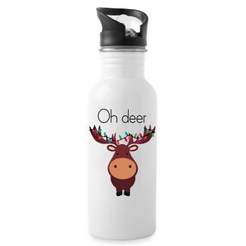 Oh deer! - Water bottle with straw - white - Right