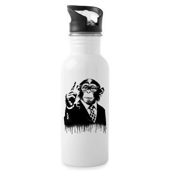 Teacher. Monkey Life Affenleben - Water bottle with straw - white - Right