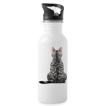 Egyptian Mau - Water bottle with straw - white - Right