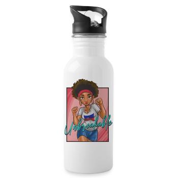 Haïti drapeau haïtien femme princesse je cadeau - Gourde avec paille intégrée - blanc - Droite
