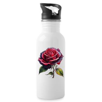 An Eternal Rose - Water bottle with straw - white - Right
