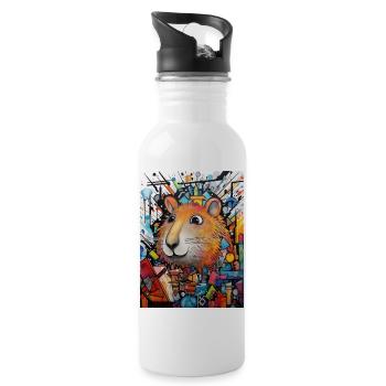 [MB] Friendly rodent - Water bottle with straw - white - Right