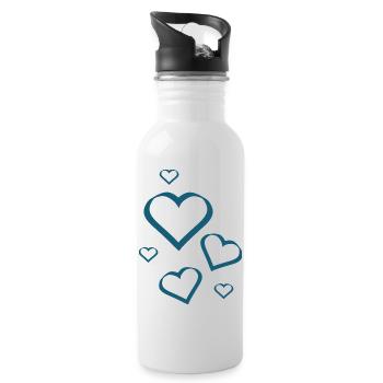 Cadeau pour la fête des mères : Idée de cadeau pour la fête des mères - Gourde avec paille intégrée - blanc - Droite