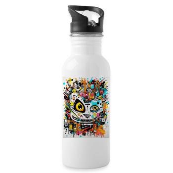 [MB] Cheerful Mystery: Colorful Harmony - Water bottle with straw - white - Right