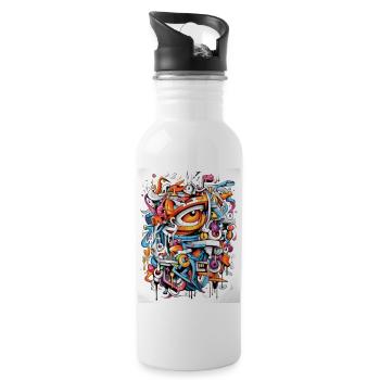 [MB] Mysterious Eye - Water bottle with straw - white - Right