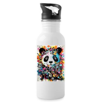 [MB] Colorful Panda Magic - Water bottle with straw - white - Right