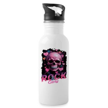 Rock & Girly - Gourde avec paille intégrée - blanc - Droite