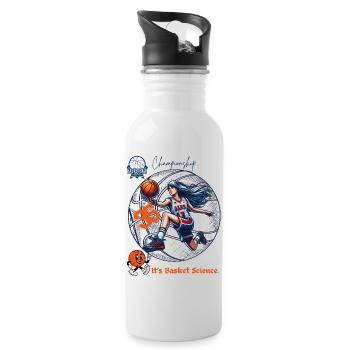Dynamische Weibliche Basketball-Meisterin Illustration - Trinkflasche mit integriertem Trinkhalm - Weiß - Rechts