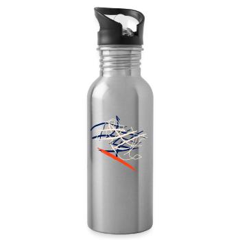 Abstrakt kleiden Abstrakter Kleidungsstil - Trinkflasche mit integriertem Trinkhalm - Lightsilver - Rechts