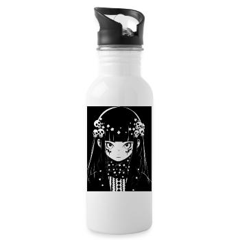 anime, girl, gift, otaku, manga, horror - Water bottle with straw - white - Right