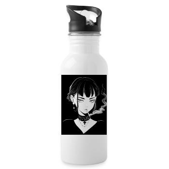 anime, girl, gift, otaku, manga, horror - Water bottle with straw - white - Right