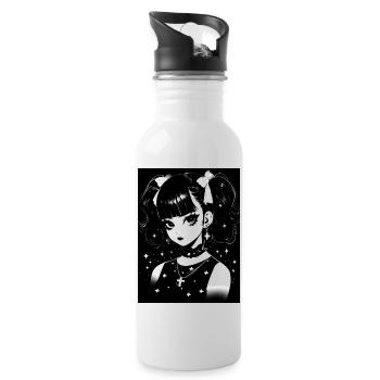 anime, girl, gift, otaku, manga, horror, - Water bottle with straw - white - Right